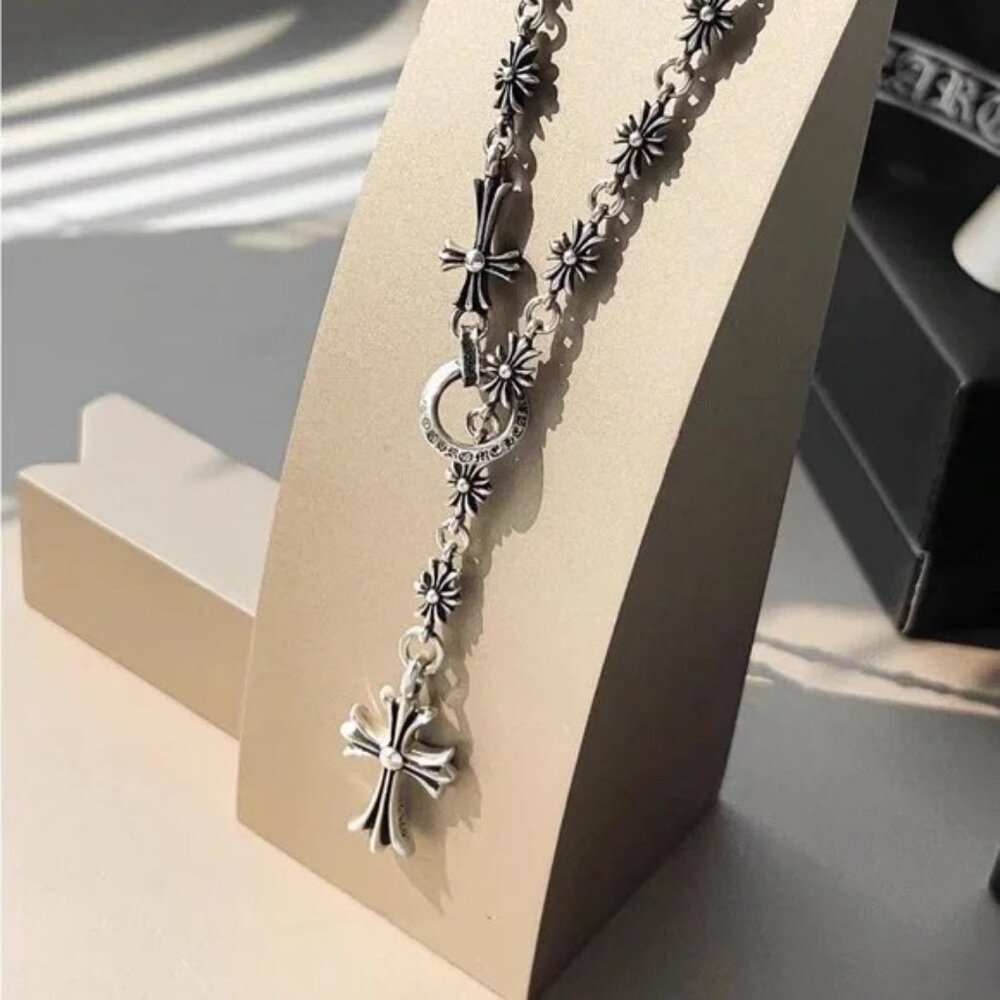 Chrome Hearts Silver Cross Necklace